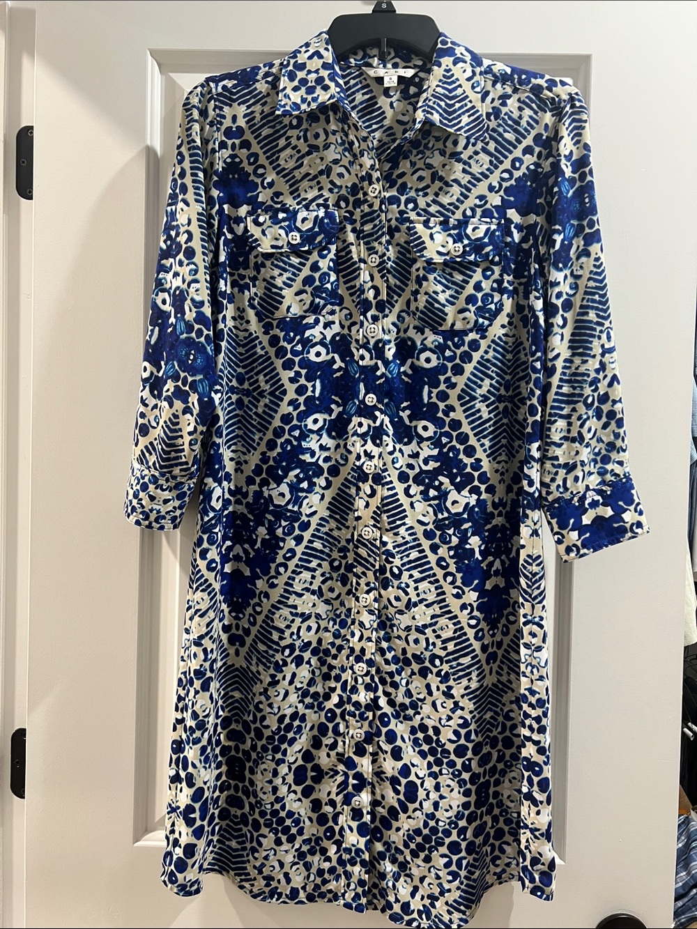 CAbi 422 Jewel Print Shirt Dress size S